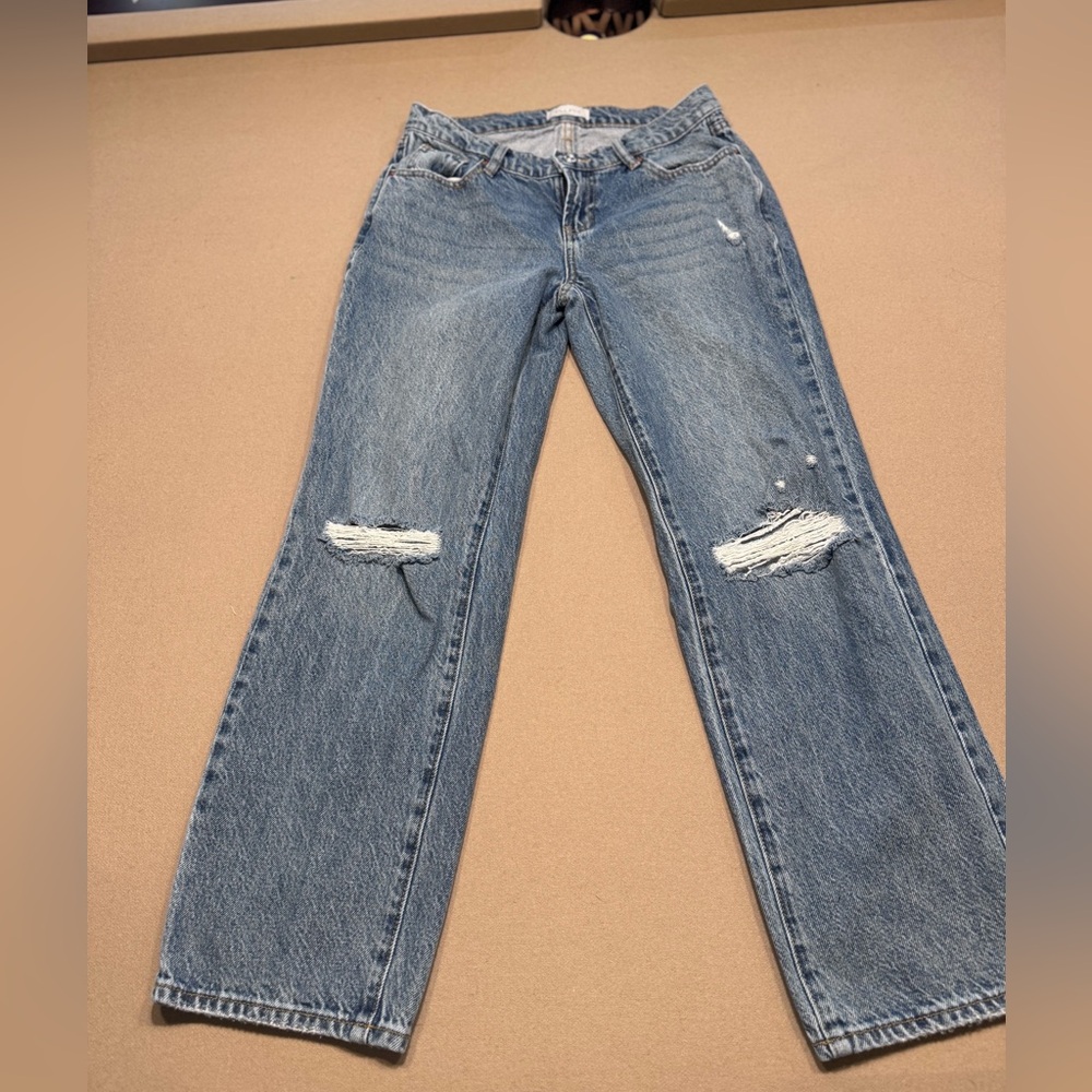 PacSun Light Low Rise Blue Distressed Straight Leg Jeans
